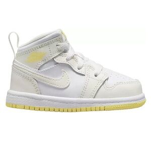Toddler Air Jordan 1 Mid Sail/White/Light Laser Orange